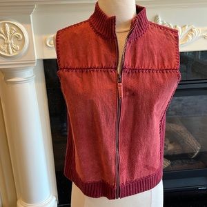 Vintage Leather Vest Red St Johns Bay Petite Medium
